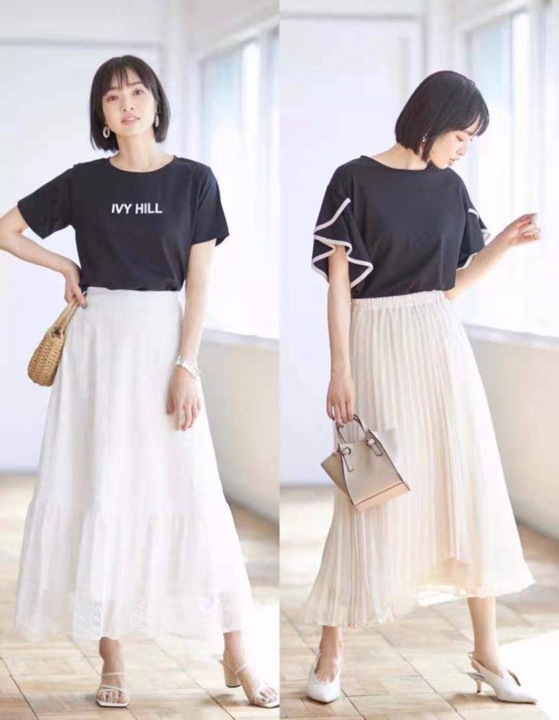 Long white dress look in the ever-evolving world of fashion, the white midi skirt stands as a symbol of classic charm and modern versatility.