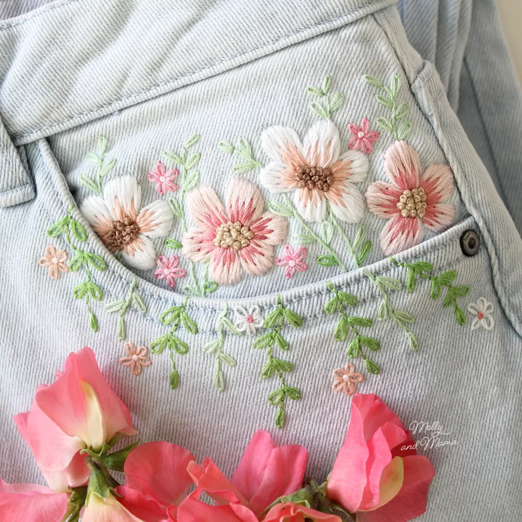 embroider jeans women