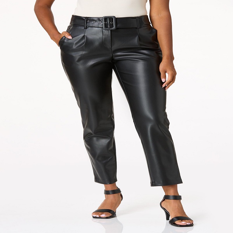 Black leather jeans