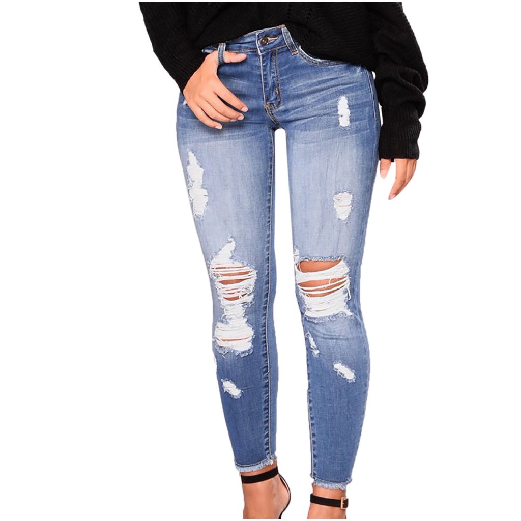 Skinny ripped jeans