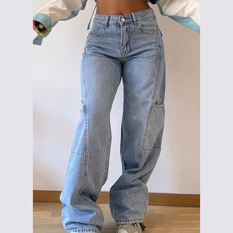 Low rise baggy jeans