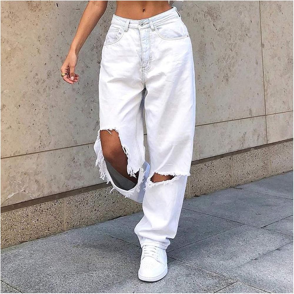 White baggy jeans