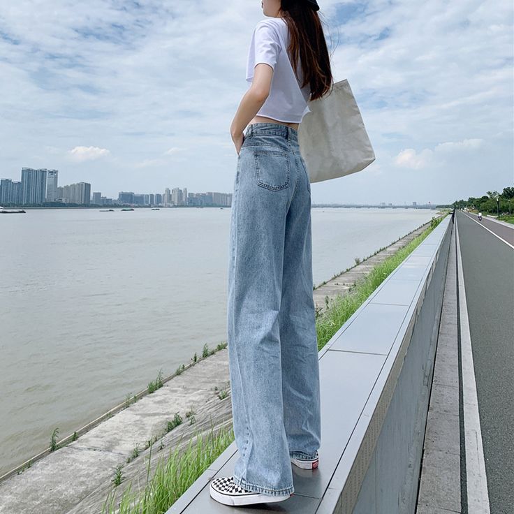 Light blue baggy jeans