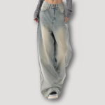 Light wash baggy jeans