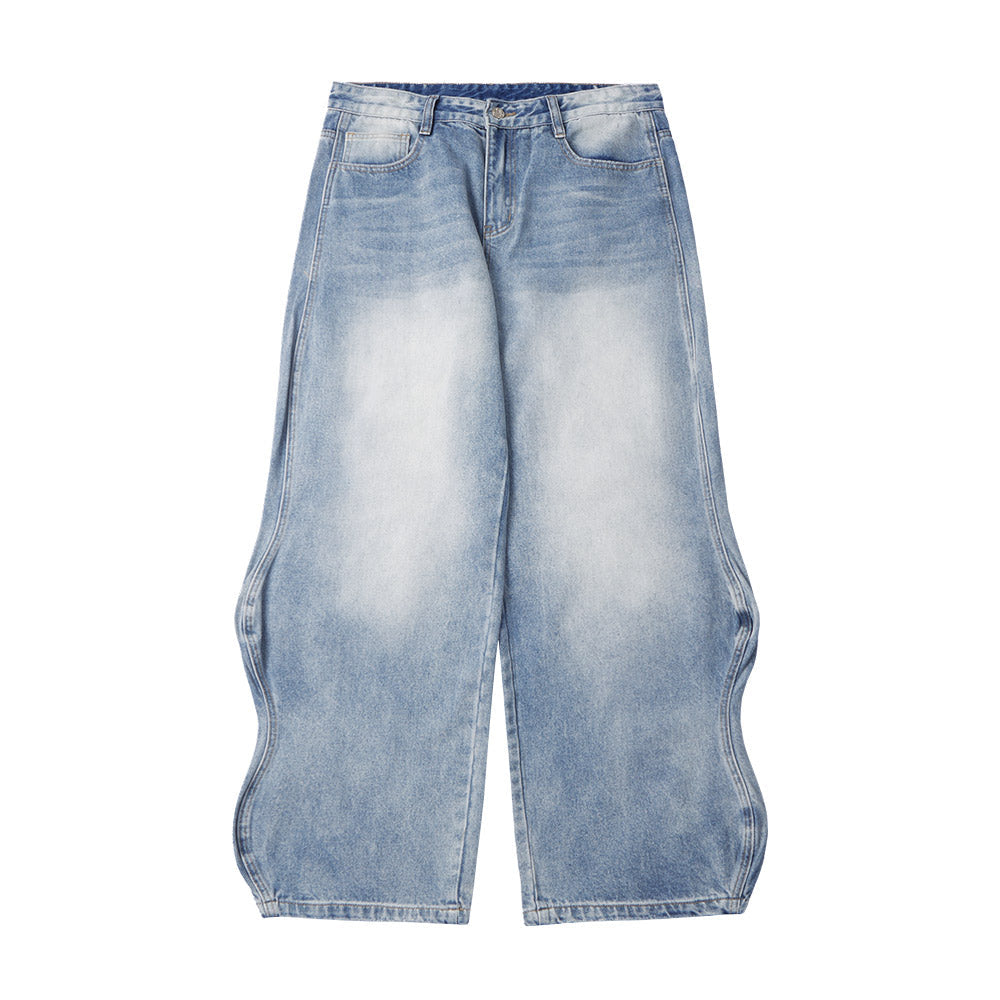 Light wash baggy jeans