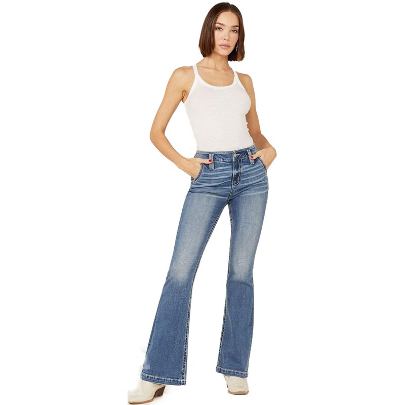 low rise flare jeans