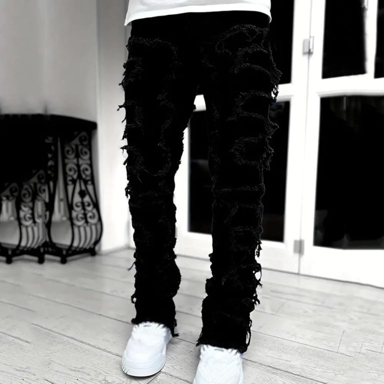 stacked jeans