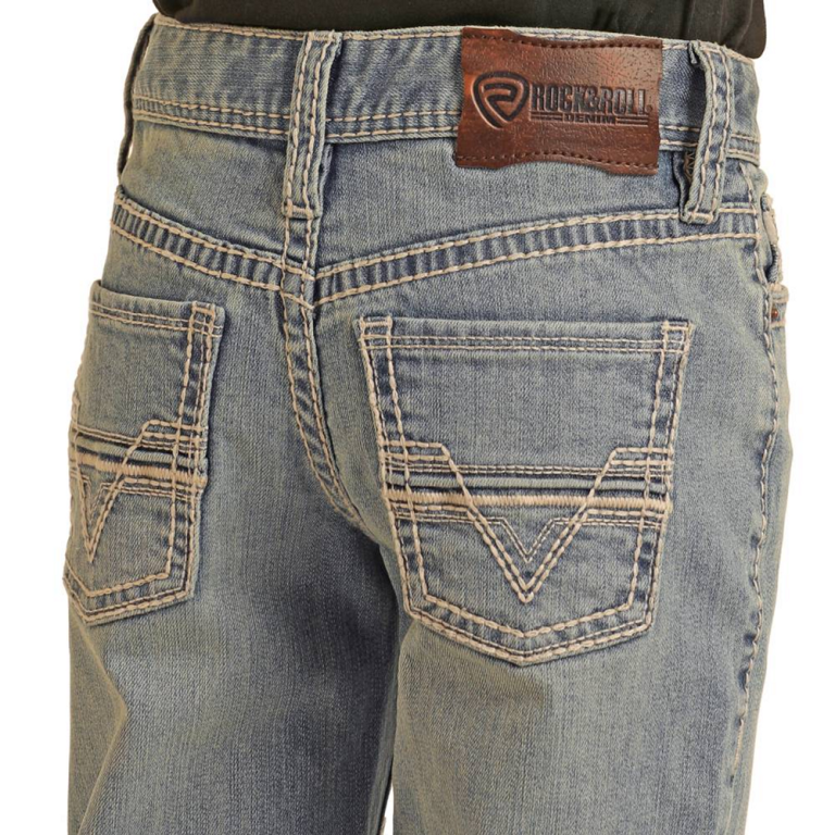 Rock-Roll-Denim-Boys-Light-Vintage-Rope-Embroidered-Bootcut-Jeans