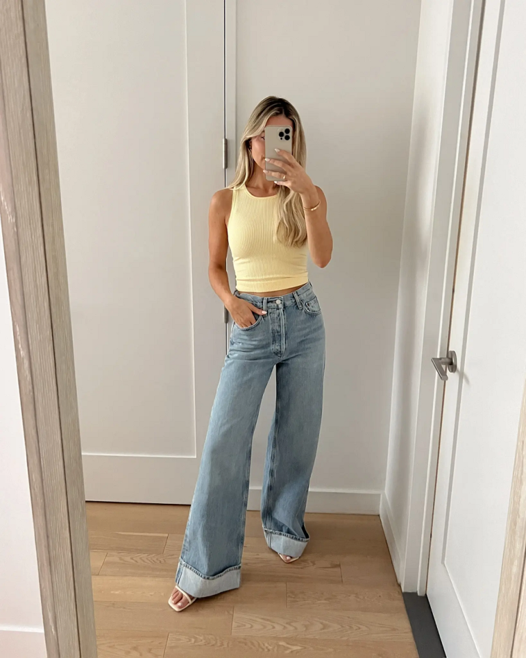 wide legged jeans