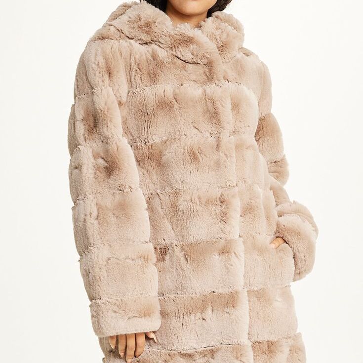 Synthetic fur coat