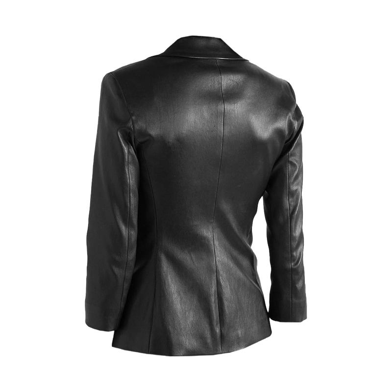 women-black-fitted-single-breasted-blazer-jacket-back