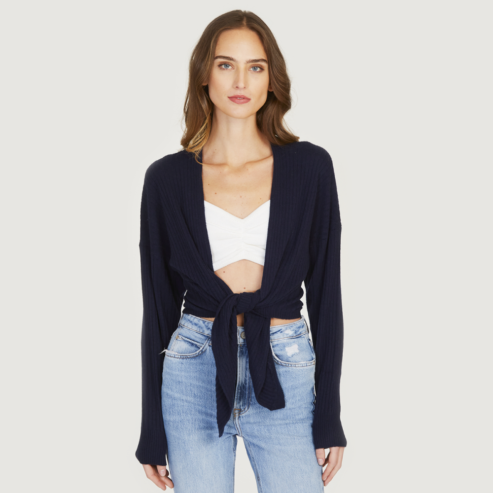 tie front cardigan